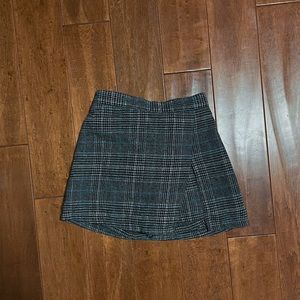 Black, Blue, White Plaid Korean Skirt